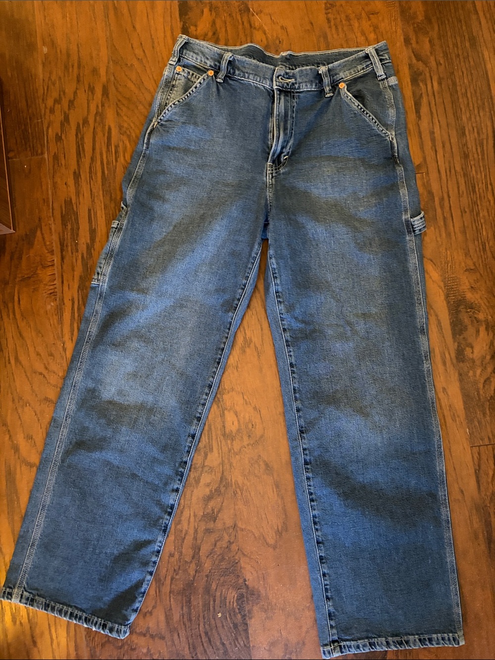 GAP ‘90s Carpenter Jeans Women’s 28/6R Medium Wash Wide Leg Utility Denim